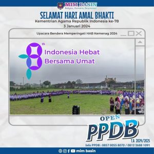 Sambut Hari Hari Amal Bhakti Kemenag ke-78, MIM BASIN Gelar Upacara Bendera